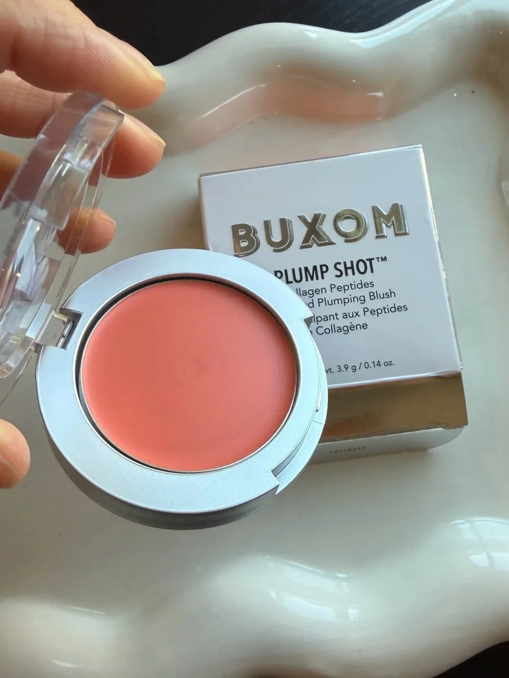NIB Buxom PLUMP SHOT™ PEPTIDE PLUMPING CREAM BLUSH in Coral Cheer